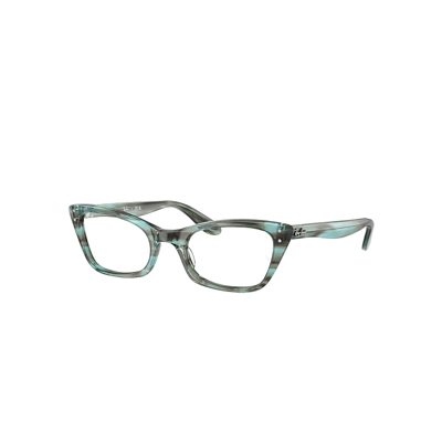 Ray Ban Lady Burbank Optics Eyeglasses Striped Green Frame Clear Lenses Polarized 49-20