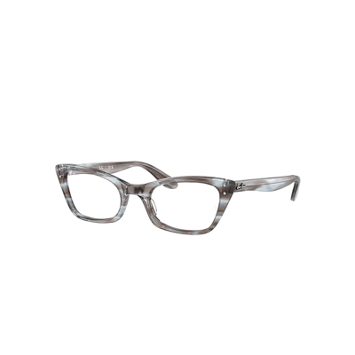 Ray Ban Lady Burbank Optics Eyeglasses Striped Blue Frame Clear Lenses Polarized 49-20