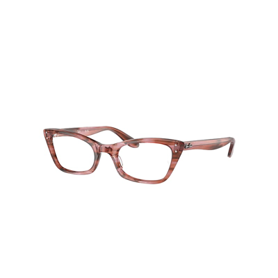 Ray Ban Lady Burbank Optics Eyeglasses Striped Pink Frame Clear Lenses Polarized 49-20