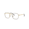 RAY BAN JIM OPTICS EYEGLASSES GOLD FRAME CLEAR LENSES POLARIZED 51-20