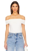 Astr Mavey Off-the-shoulder Bodysuit In 白色