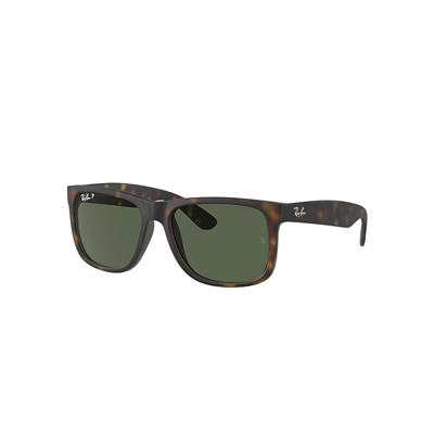 Ray Ban Justin Classic Sunglasses Havana Frame Green Lenses Polarized 54-16