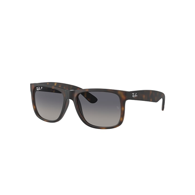 Ray Ban Justin Classic Sunglasses Havana Frame Blue Lenses Polarized 55-17