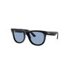 Ray Ban Wayfarer Reverse Sunglasses Black Frame Blue Lenses 50-22 In Black