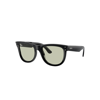 Ray Ban Wayfarer Reverse Sunglasses Black Frame Green Lenses 53-20 In Black
