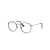 Ray Ban Round Metal Optics Eyeglasses Gunmetal Frame Clear Lenses 53-21 In Gunmetal