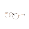 Ray Ban Rb6448 Optics Eyeglasses Havana On Rose Gold Frame Clear Lenses Polarized 48-21 In Havana On Rose Gold