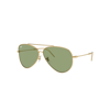 RAY BAN SUNGLASSES UNISEX AVIATOR REVERSE - GOLD FRAME GREEN LENSES 62-11