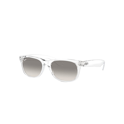 Ray Ban New Wayfarer Classic Sunglasses Transparent Frame Grey Lenses 55-18