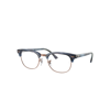 Ray Ban Clubmaster Optics Color For You Eyeglasses Striped Blue Frame Clear Lenses Polarized 51-21 In Striped Blue