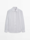 MASSIMO DUTTI 100% LINEN REGULAR FIT SHIRT