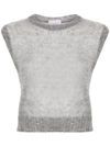 BRUNELLO CUCINELLI MOHAIR AND WOOL SWEATER WITH MONILI