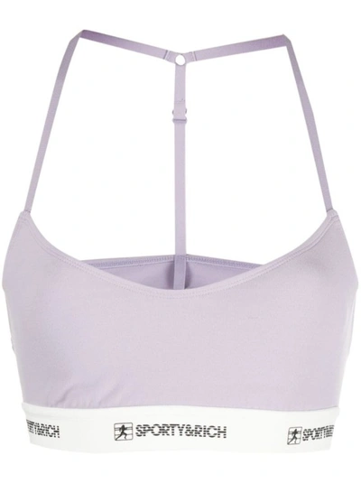 Sporty And Rich Logo-underband Crop Top In Purple