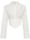 DION LEE CROPPED CORSET-STYLE SHIRT