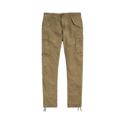 Polo Ralph Lauren Cotton Cargo Trousers In Brown
