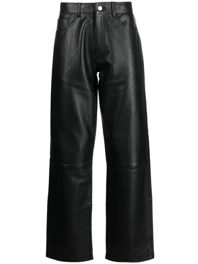 Sunflower Black Straight-leg Leather Trousers