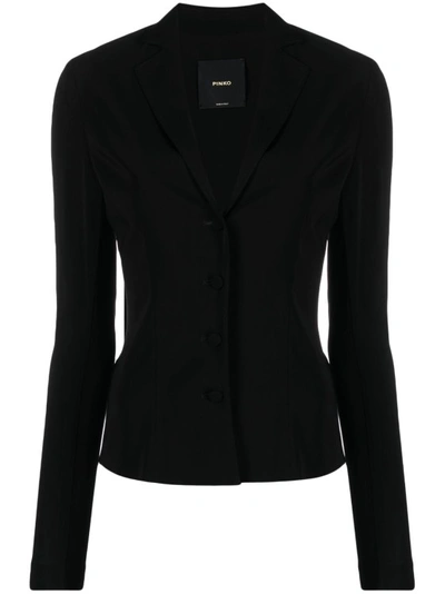 Pinko Fitted Single-breasted Jacket In Black