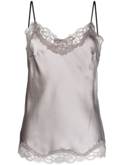 Gold Hawk Silver-tone Lace-trim Slip Top In White