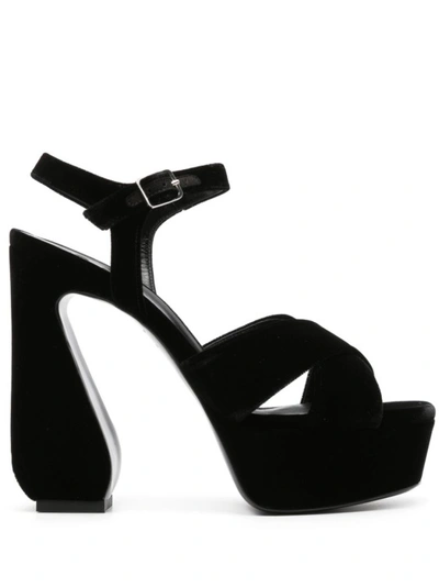 Si Rossi Sculpted-heel Sandals In Black