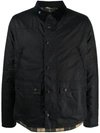 Barbour Reelin Waxed Cotton Jacket In Black