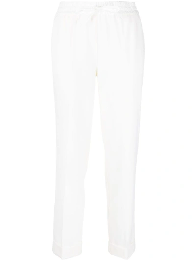 P.a.r.o.s.h Tapered Drawstring Trousers In White