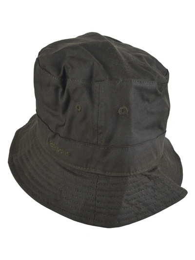 Barbour Olive Green Belsay Logo-embroidered Cotton Bucket Hat In Black