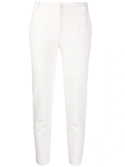 PINKO OPTICAL WHITE SLIM-FIT TAILORED TROUSERS