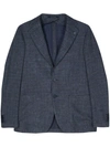 Tagliatore Single-breasted Jacket With Notch Lapel In Blue