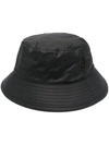 BARBOUR BLACK LOGO-PATCH BUCKET HAT