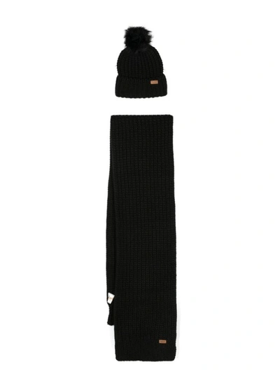 Barbour Hat And Scarf Set In Black