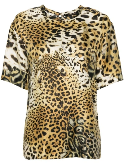 Roberto Cavalli Multicolour Jaguaro T-shirt In Neutrals