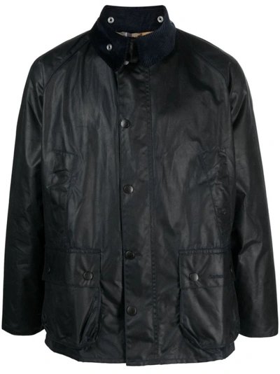 Barbour Bedale Waxed Cotton Jacket In Black