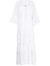 CHARO RUIZ WHITE MARGHERITA LACE-TRIM MAXI DRESS