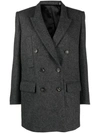 Isabel Marant Floyd Double-breasted Wool Coat In Black