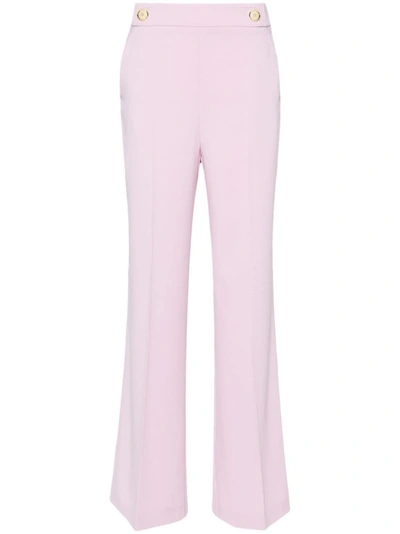 Pinko Blush Pink Crepe Texture Pants In Purple