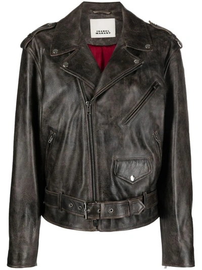 Isabel Marant Leather Jacket In Black