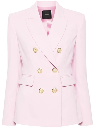 Pinko Double Breasted Blazer In Nude & Neutrals