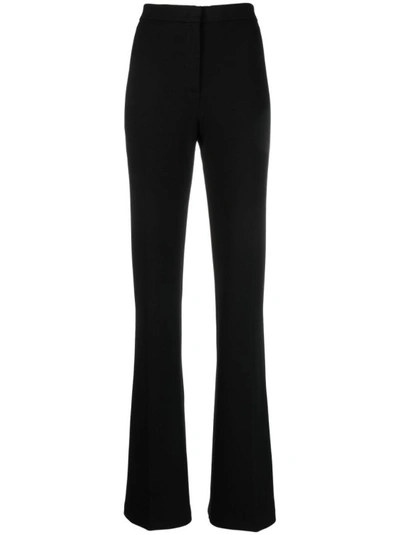 PINKO BLACK HIGH-WAISTED FLARED CREPE TROUSERS