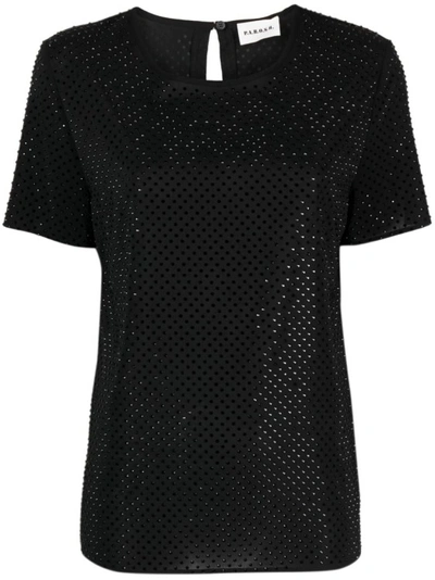 P.a.r.o.s.h Rhinestone-embellished T-shirt In Black