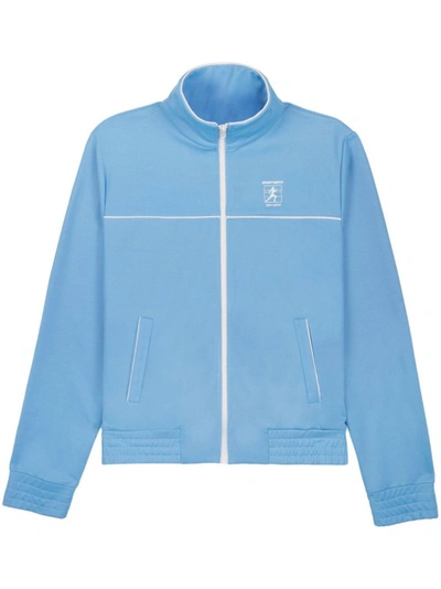 Sporty And Rich Logo-print Zip-up Jacket In Blue