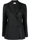 P.a.r.o.s.h Notched-lapels Double-breasted Blazer In Black