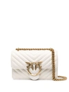 PINKO WHITE LOVEBIRD QUILTED LEATHER BAG