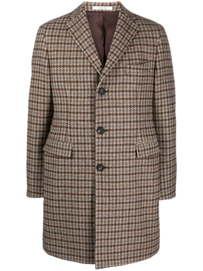Tagliatore Single-breasted Coat In Brown