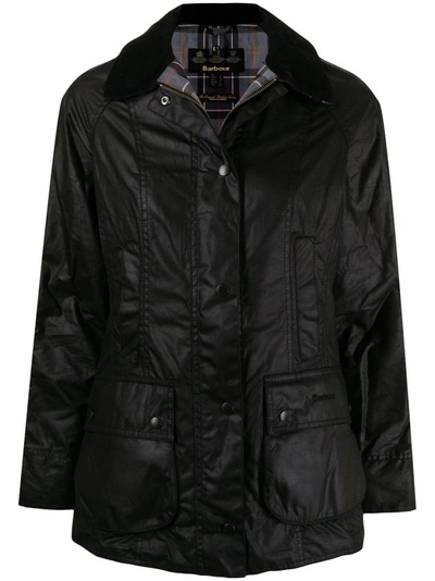 Barbour Wax-coated Jacket In Black