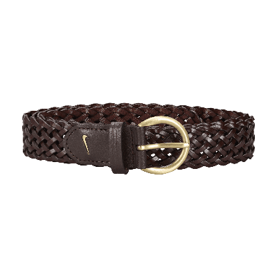 Nike Women's Ultralight Woven Leather Golf Belt In Brown