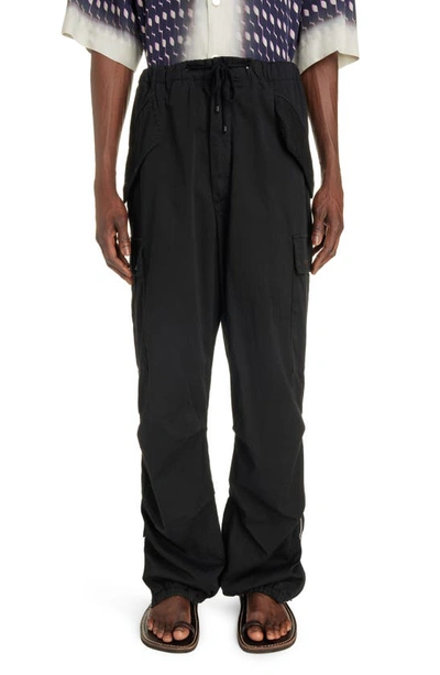 Dries Van Noten Pentin Cotton Twill Cargo Pants In Midnight