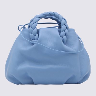 Hereu Bombon Leather Top Handle Bag In Blue Ciel