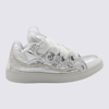 LANVIN LANVIN SILVER LEATHER CURB SNEAKERS