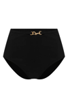 Tory Burch Belted High-waisted Bikini Bottoms In Black