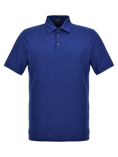 Zanone Man Polo Shirt Navy Blue Size 44 Cotton